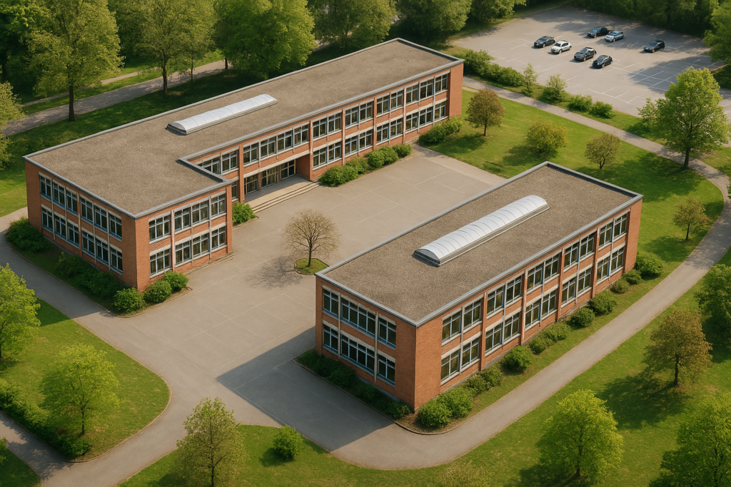 Schulgebäude als Beispiel für ein Nichtwohngebäude im Rahmen der Energieberatung und energetischen Sanierung nach GEG
