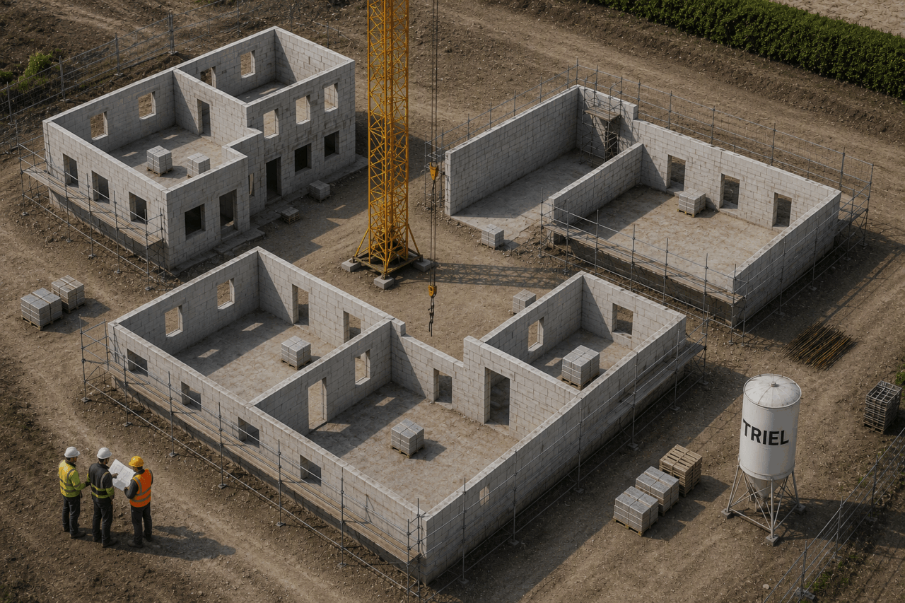 Neubauprojekt mit mehreren Gebäuden als Grundlage für energetische Nachweise und Energieberatung in Duisburg