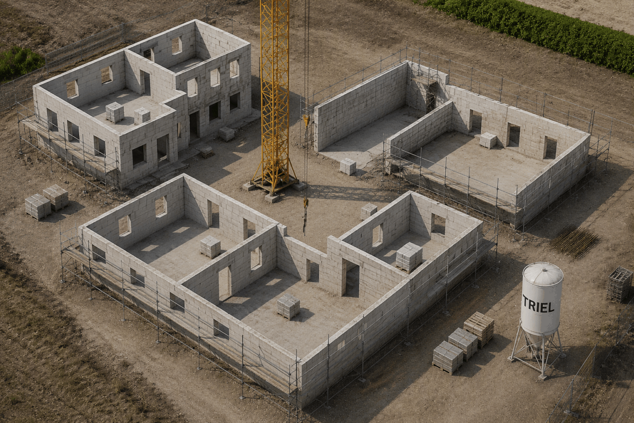 Neubauprojekt mit mehreren Gebäuden als Grundlage für energetische Planung und Energieberatung in Hagen